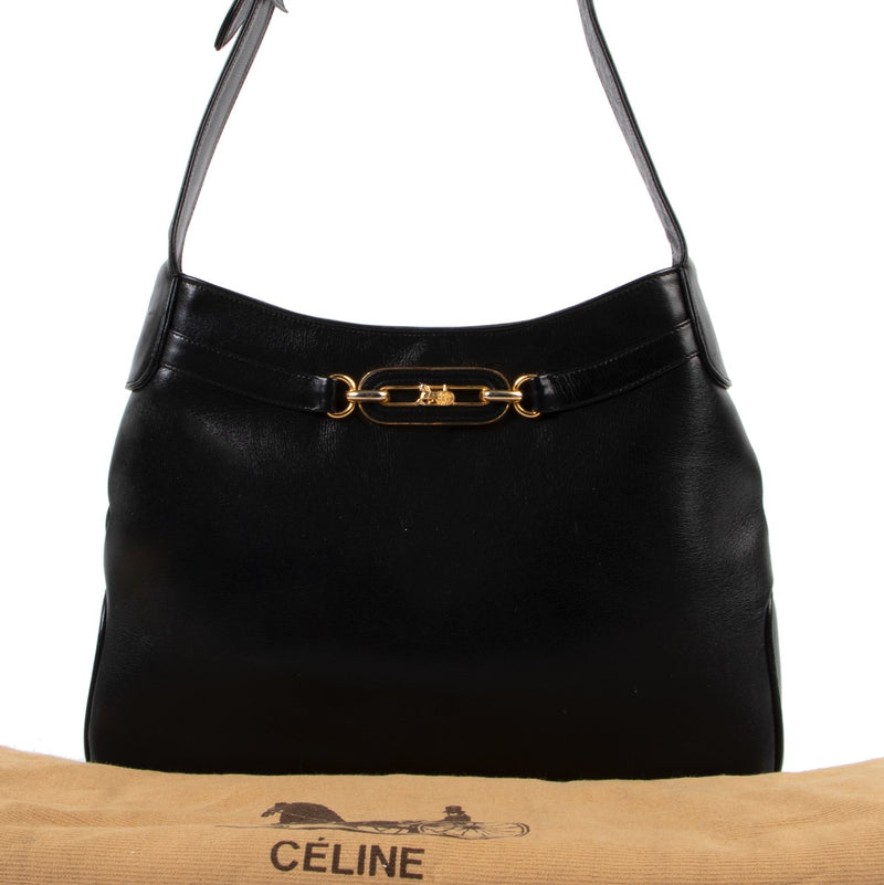 Shop safe online at Labellov in Antwerp this 100% authentic second hand Celine Black Leather Shoulder Bag