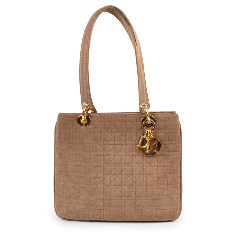 Shop safe online at Labellov in Antwerp this 100% authentic second hand Christian Dior Beige Nylon Lady Dior Shoulder Bag