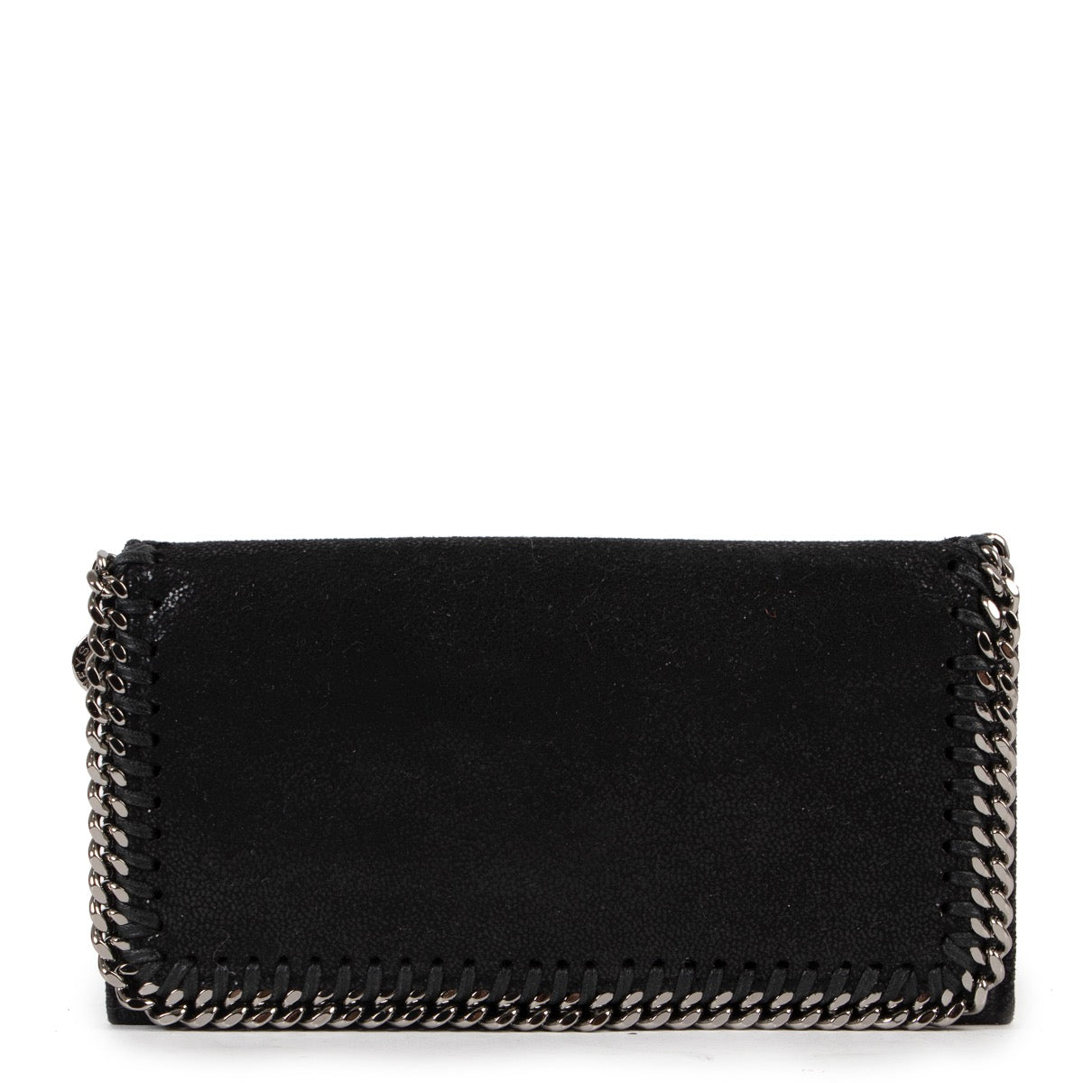 Shop safe online 100% authentic second hand Stella McCartney Black Falabella Continental Wallet in very good condition at the right price at Labellov in Antwerp.