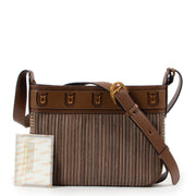 Shop safe online 100% authentic second hand Delvaux Brown Toile De Cuir Fuiraire Shoulder Bag in very good, excellent condition at the right price at Labellov in Antwerp.
