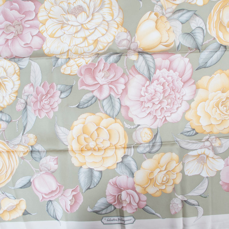 Salvatore Ferragamo Multicolor Flower Scarf