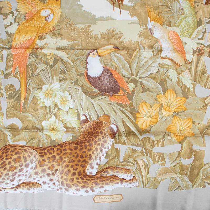 Buy this Salvatore Ferragamo Multicolor Jungle Scarf for a reasonable price at Labellov Antwerp online or In store.