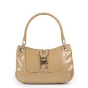 Original no fake Gucci Beige Patent Leather Top Handle in good condition on Labellov Luxury vintage site for designer bags