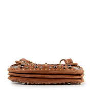 Buy online an authentic second hand Miu Miu Brown Leather Studded Shoulder Bag in very good condition at Labellov in Antwerp.