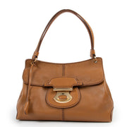 Original Preloved Tods Camel Leather Top Handle in good condition on Labellov Vintage safe site with luxury designer bags