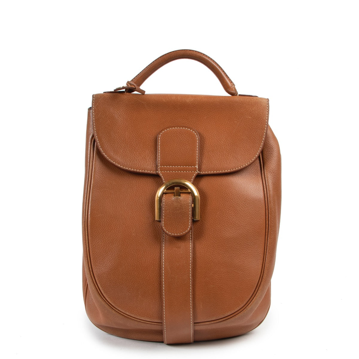 Shop safe online 100% authentic second hand Delvaux Brown Leather Brillant Backpack in very good condition at the right price at Labellov in Antwerp.