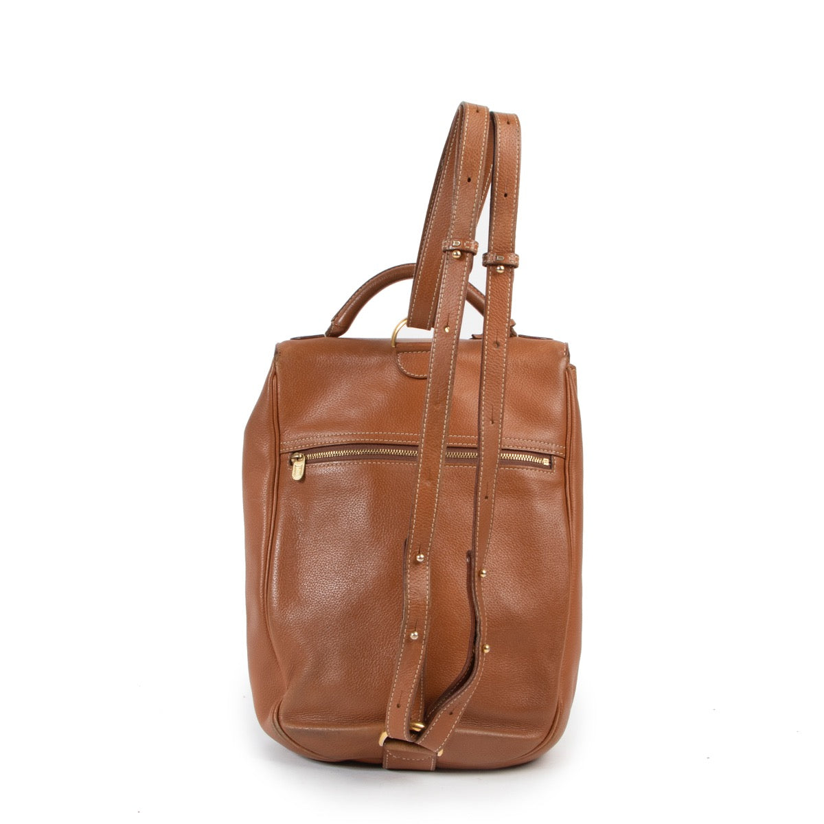 Shop safe online 100% authentic second hand Delvaux Brown Leather Brillant Backpack in very good condition at the right price at Labellov in Antwerp.