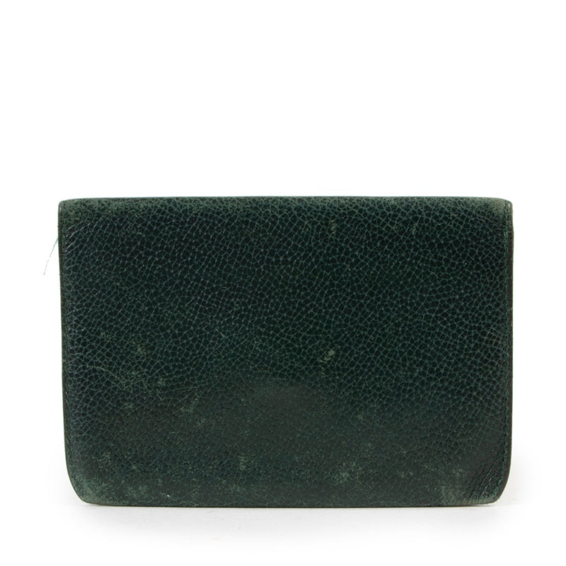 Green leather Delvaux Wallet in good condition and quality on Labellov luxury site