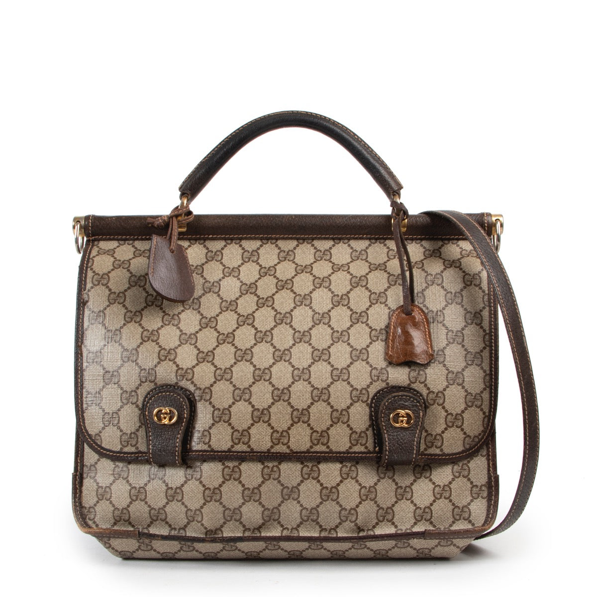 Shop safe online 100% authentic Gucci Vintage Monogram Shoulder Bag in very good condition at the right price at Labellov in Antwerp.