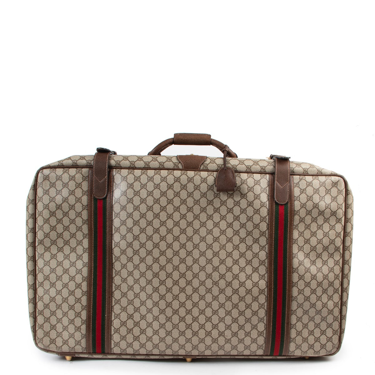 Shop safe online 100% authentic second hand Gucci Monogram Canvas Suitcase at the right price in very good condition at Labellov in Antwerp.
