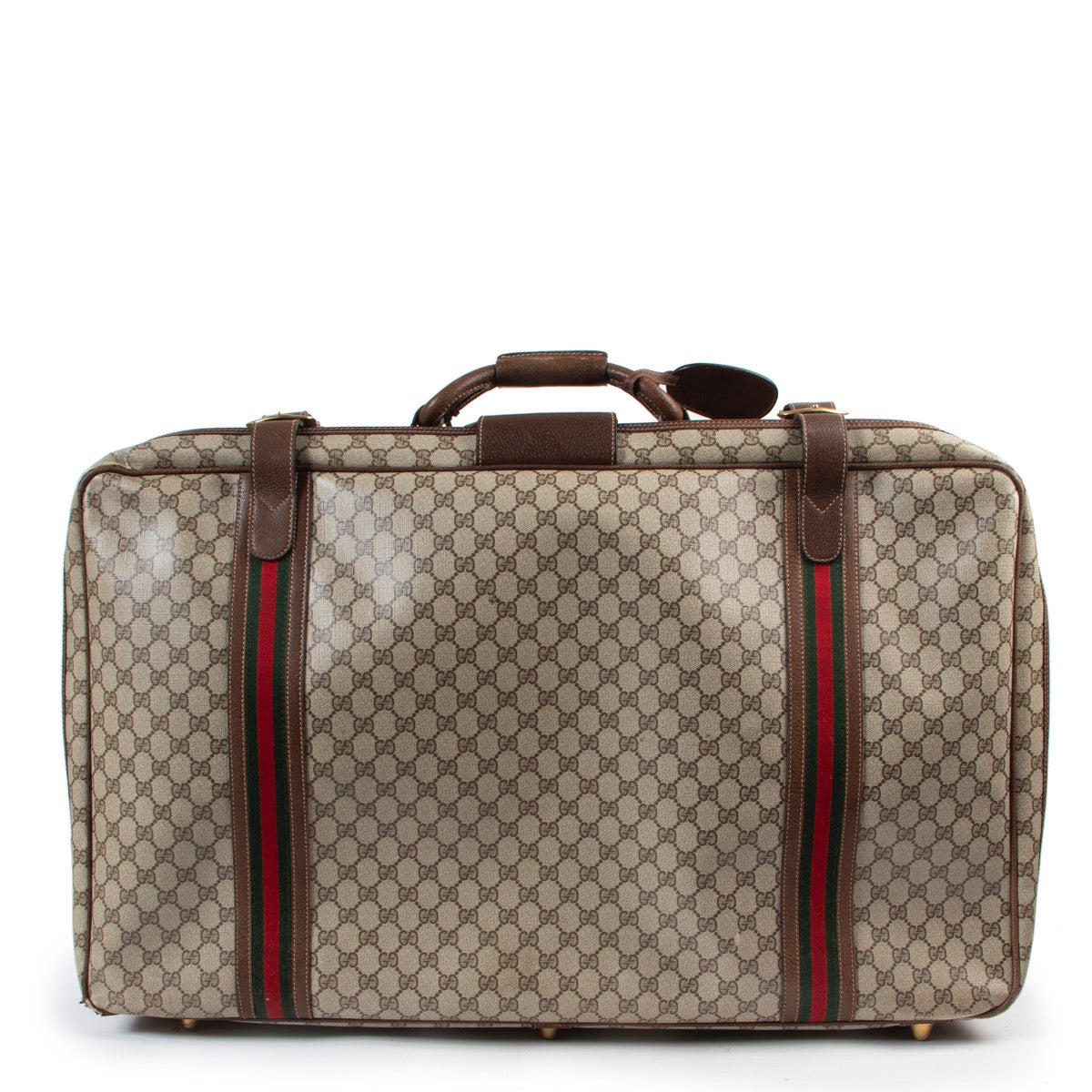 Shop safe online 100% authentic second hand Gucci Monogram Canvas Suitcase at the right price in very good condition at Labellov in Antwerp.
