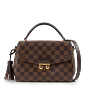 Shop safe online 100% authentic second hand Louis Vuitton Damier Ebene Canvas Croisette Crossbody Bag in excellent very good condition at the right price at Labellov in Antwerp.