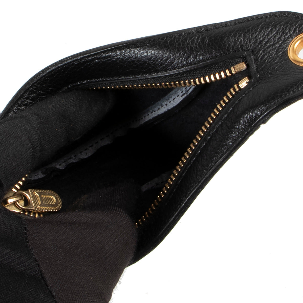 Pochette Delvaux en cuir noir avec chaîne