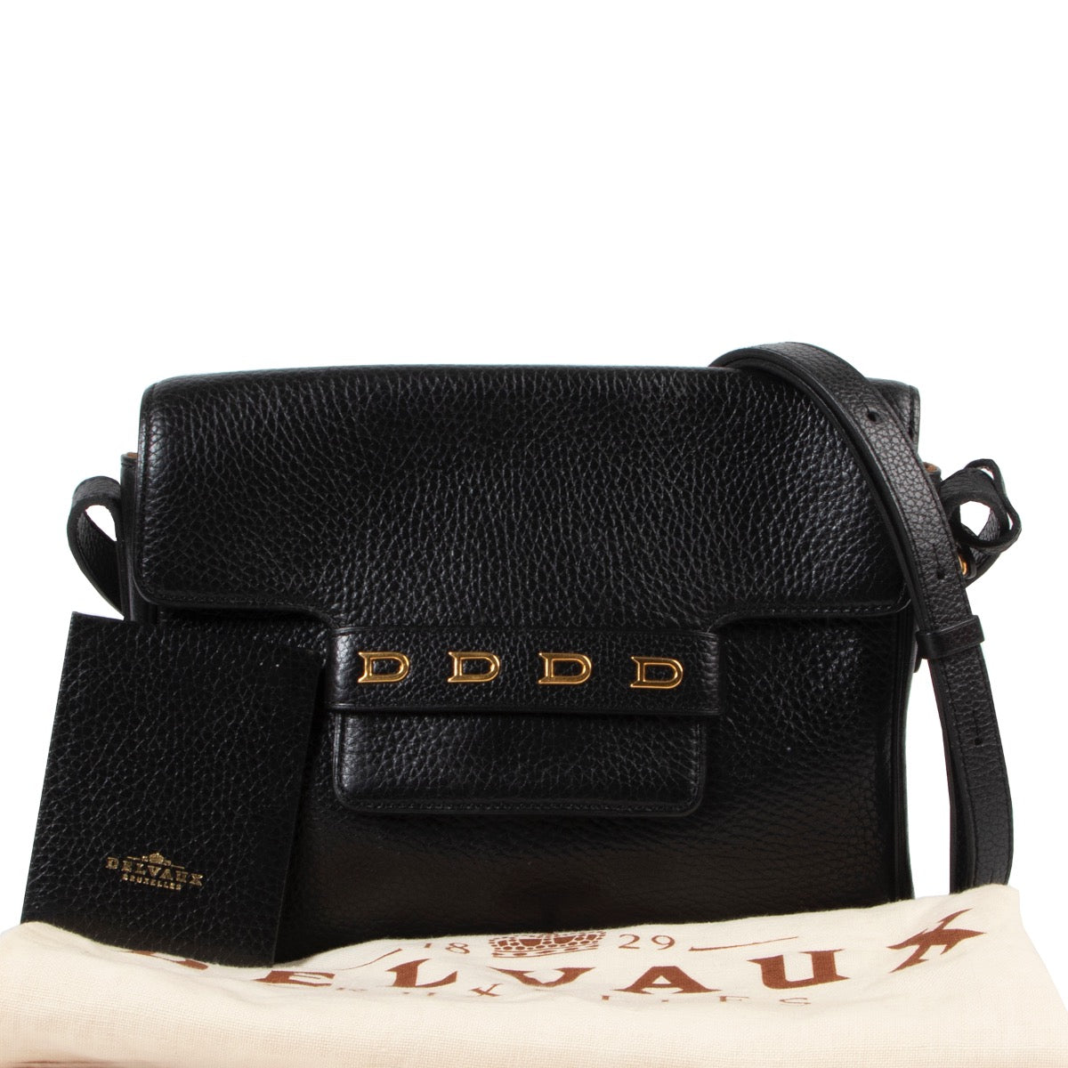 Koop authentieke tweedehands Delvaux zwarte lederen handtas met juiste prijs. Achetez un authentique sac à main Delvaux d'occasion au bon prix. Buy authentic second hand Delvaux bag at the right price.