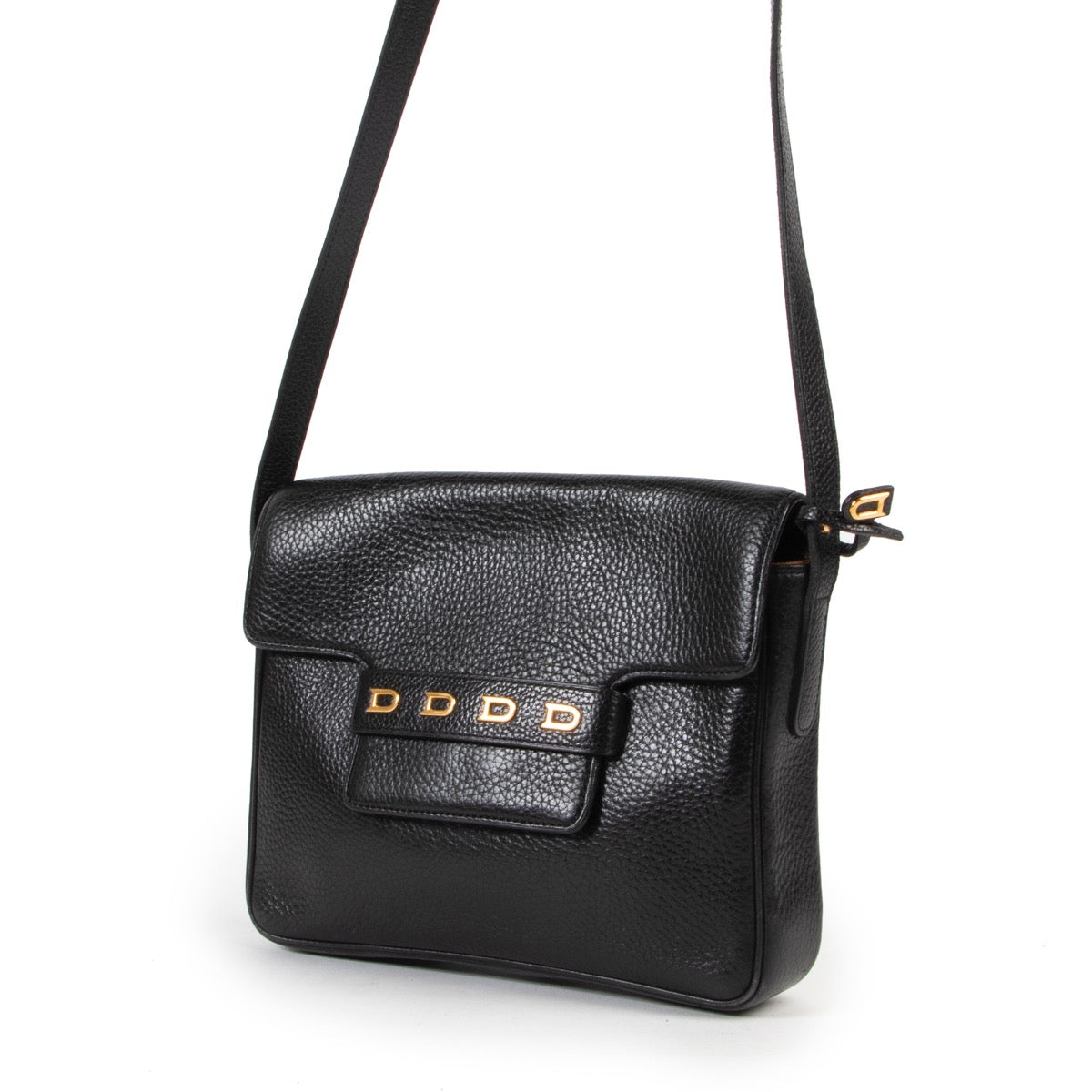 Koop authentieke tweedehands Delvaux zwarte lederen handtas met juiste prijs. Achetez un authentique sac à main Delvaux d'occasion au bon prix. Buy authentic second hand Delvaux bag at the right price.