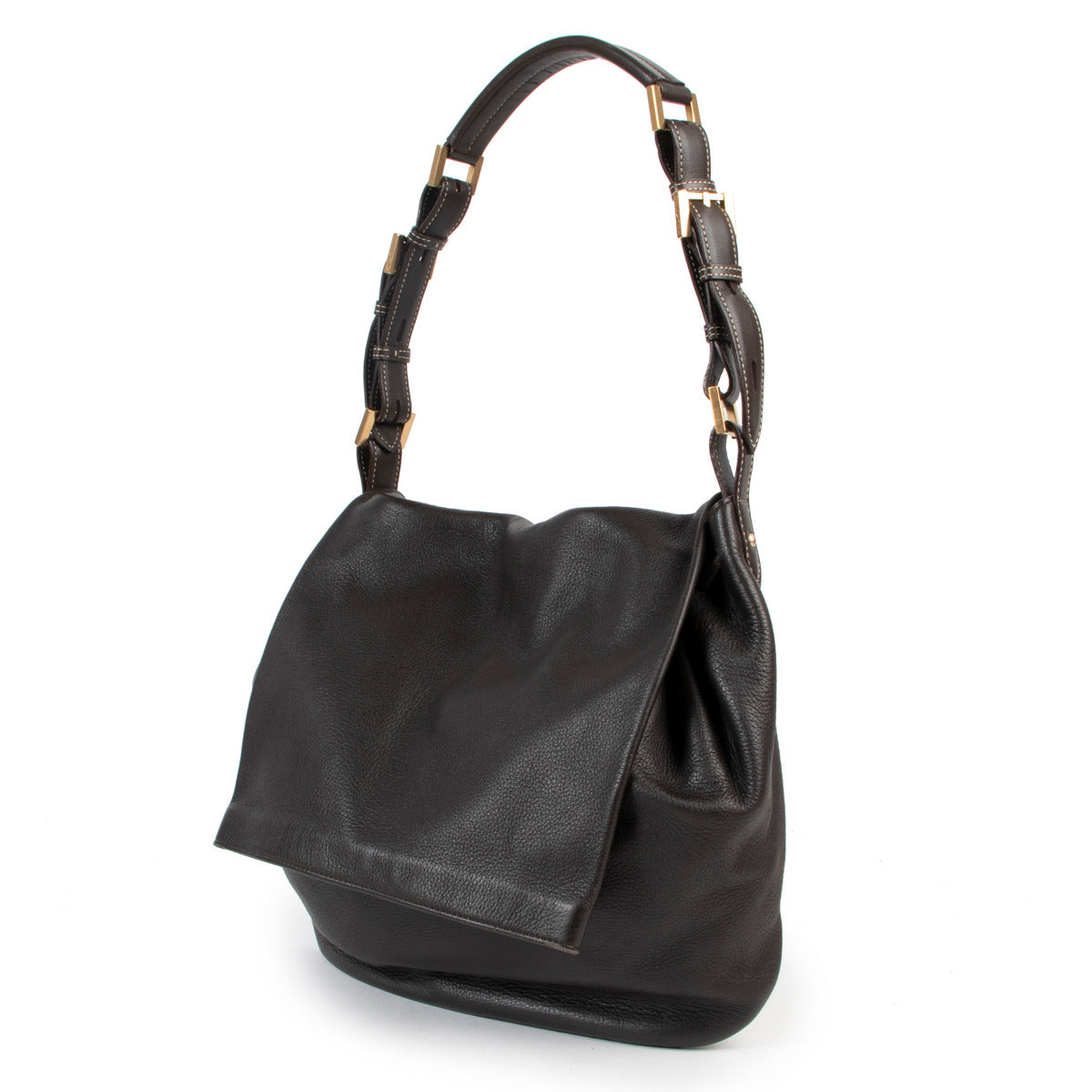 Delvaux Brown Le Leon Shoulder Flap bag
