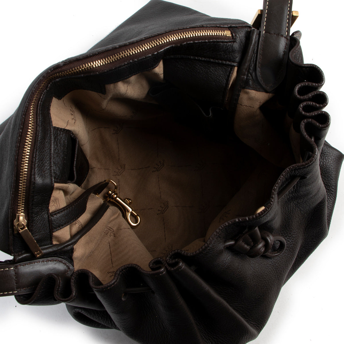 Delvaux Brown Le Leon Shoulder Flap bag