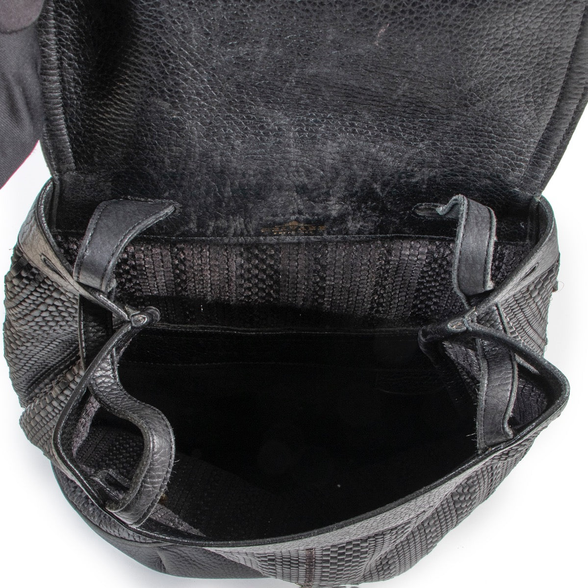 Shop safe online 100% authentic second hand Delvaux Black Toile De Cuir Backpack in good condition on Luxury Vintage Labellov site