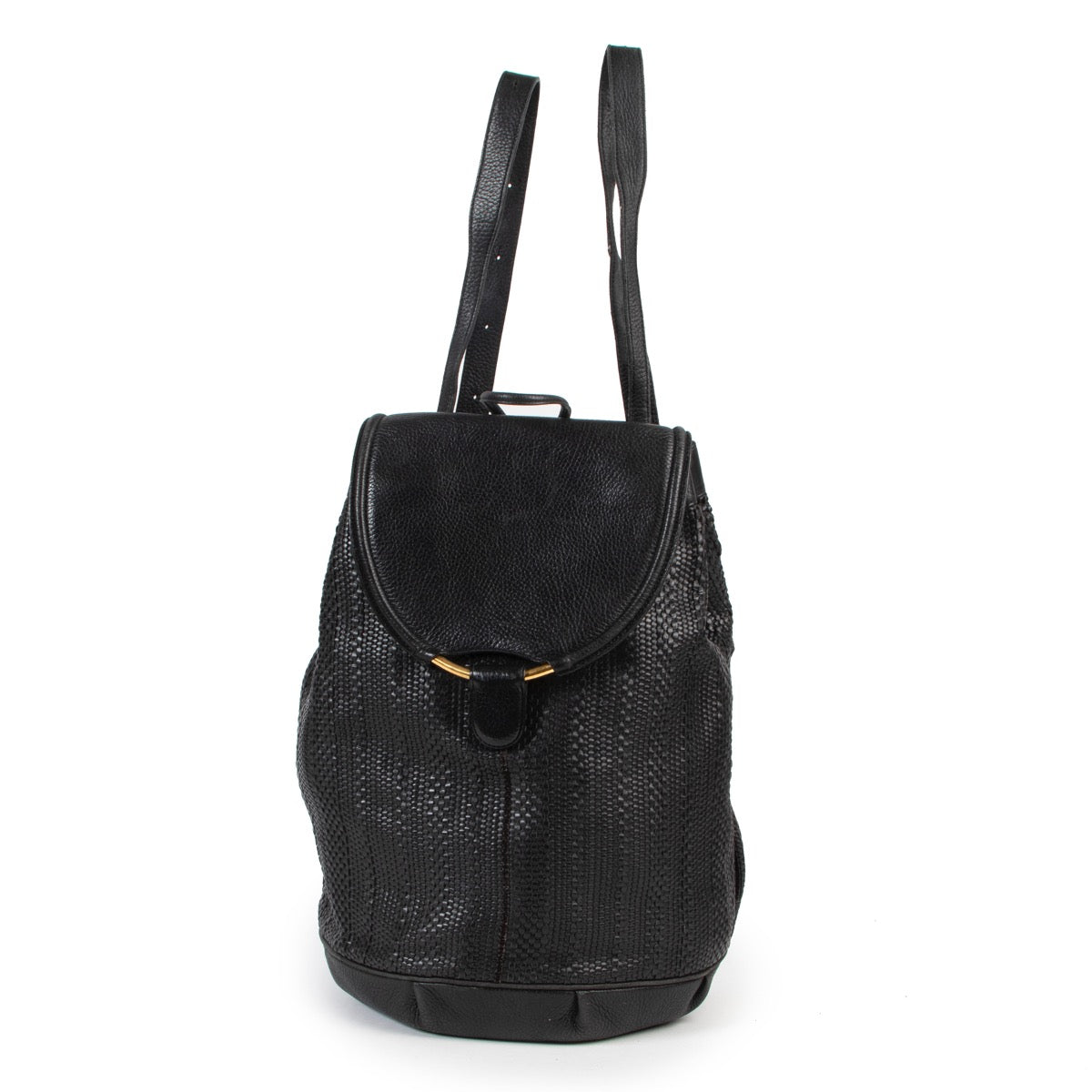 Shop safe online 100% authentic second hand Delvaux Black Toile De Cuir Backpack in good condition on Luxury Vintage Labellov site
