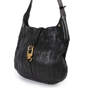 Original vintage Delvaux Black Toile De Cuir Shoulder bag in good condition with spacious interior and in good quality only on Labellov Luxury designer site