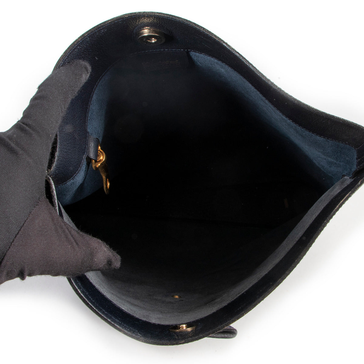 Sac bandoulière Delvaux en cuir froissé bleu