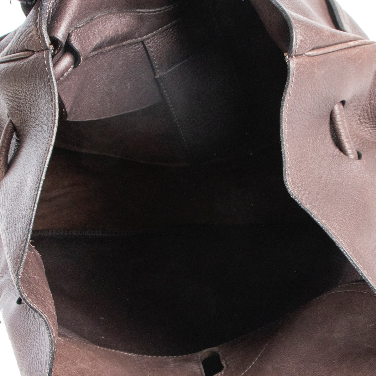 Original Delvaux Dark Brown Leather Backpack in vintage preloved condition on Labellov online website for luxury vintage designer goods