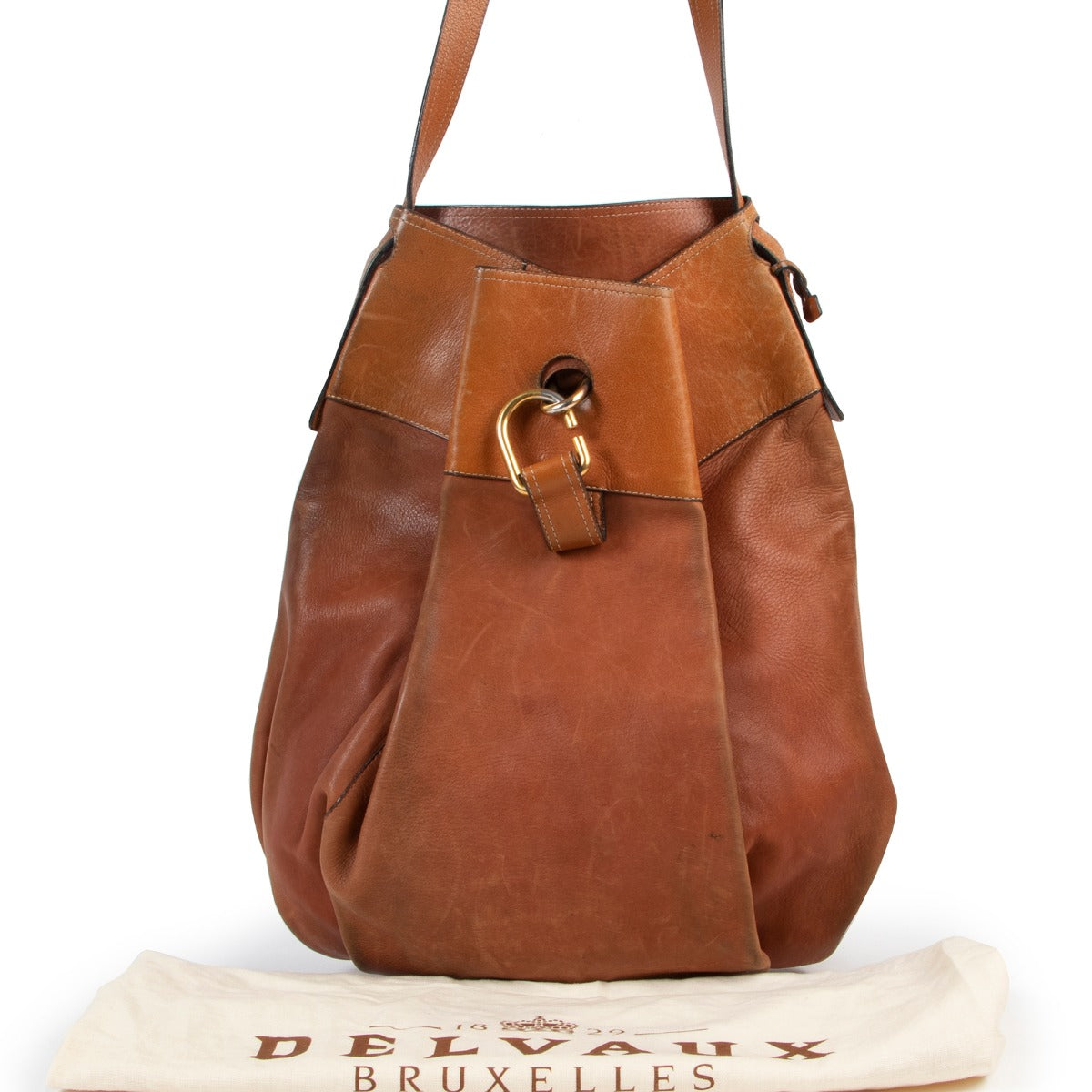 Preloved Delvaux Cognac Faust Shoulder Bag