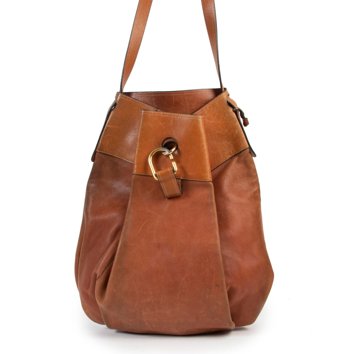 Delvaux Cognac Faust Shoulder Bag