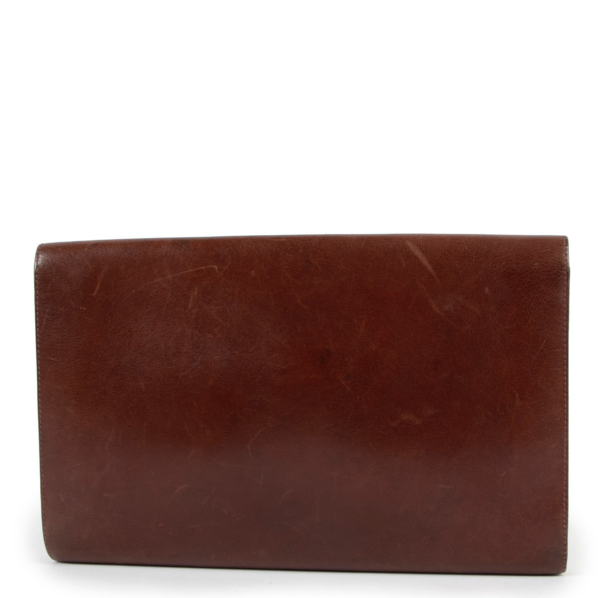 Buy online an authentic second hand Delvaux Vintage Brown Leather Clutch in preloved condition at Labellov in Antwerp.