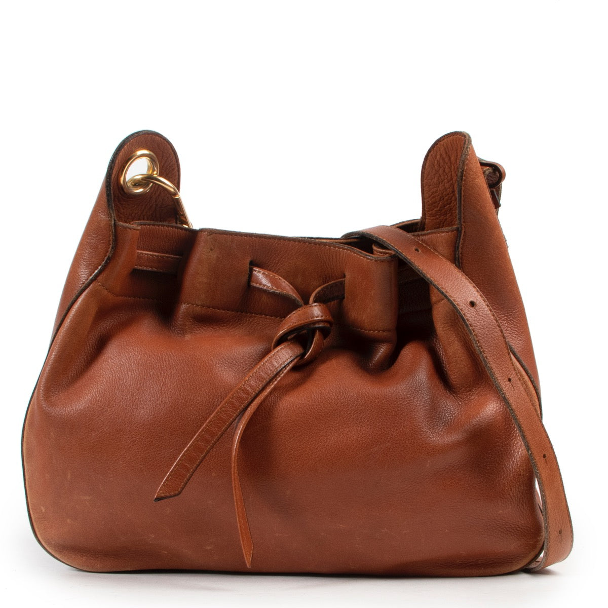 Delvaux Cognac Leather Crossbody in good quality and original design online for sale at Labellov Luxury Vintage designer goods