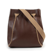 Online Original Deux De Delvaux Brown Leather Shoulder bag in very good condition only on Labellov Luxury vintage website