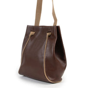 Online Original Deux De Delvaux Brown Leather Shoulder bag in very good condition only on Labellov Luxury vintage website
