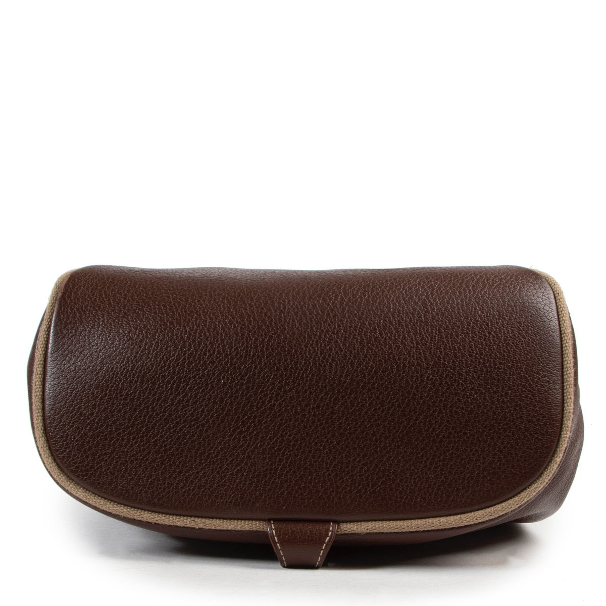 Online Original Deux De Delvaux Brown Leather Shoulder bag in very good condition only on Labellov Luxury vintage website