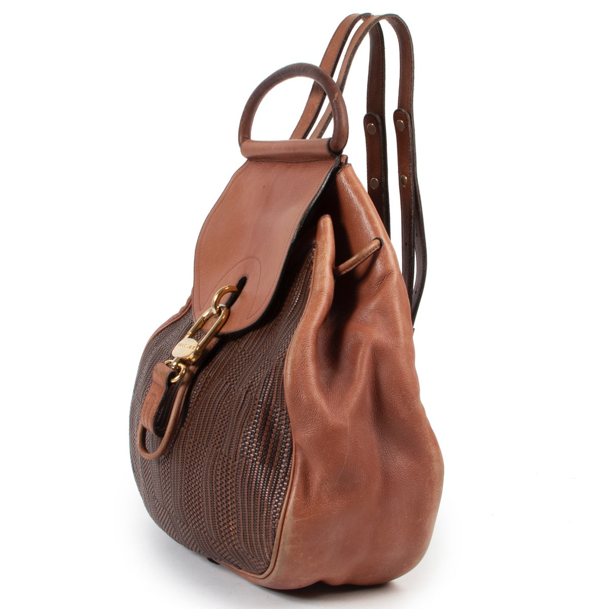 Koop authentieke tweedehands Delvaux bruin lederen handtas met juiste prijs. Achetez un authentique sac Delvaux en cuir Brun d'occasion au juste prix. Buy authentic second hand Delvaux Cognac Toile De Cuir Backpack bag at the right price.