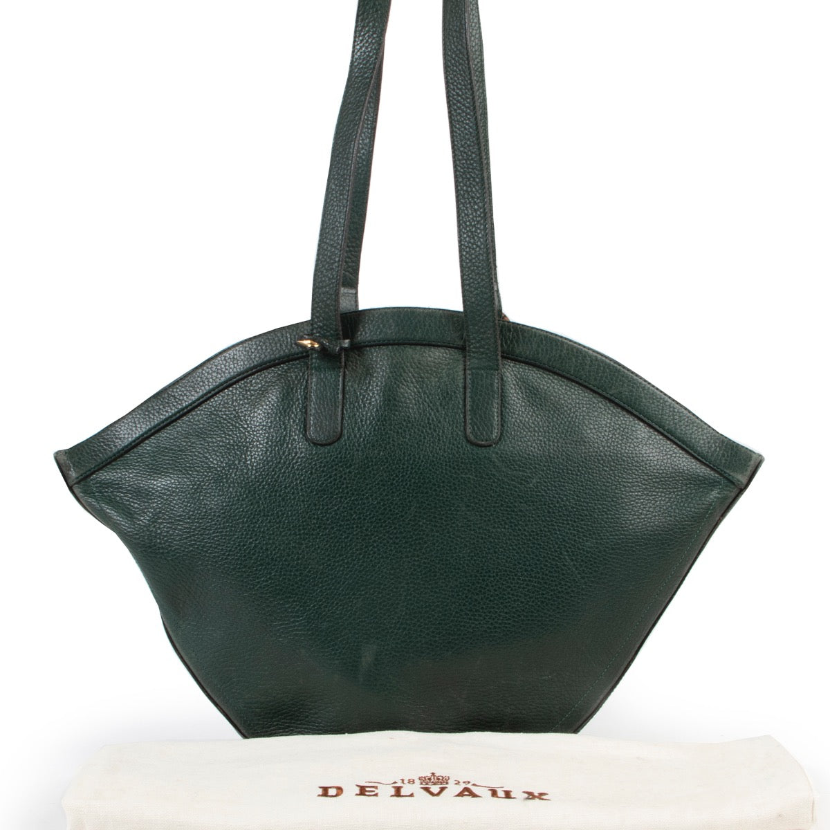 Koop authentieke tweedehands Delvaux groene lederen handtas met juiste prijs. Achetez un authentique sac à main Delvaux d'occasion au bon prix. Buy authentic second hand Delvaux bag at the right price.