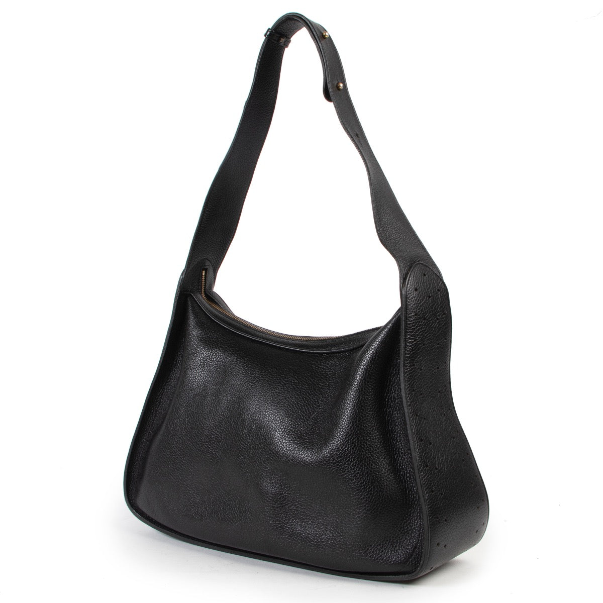 Vintage Preloved Delvaux Black Leather Shoulder bag in good condition online for sale on Labellov Luxury designer site for 2nd hand goods