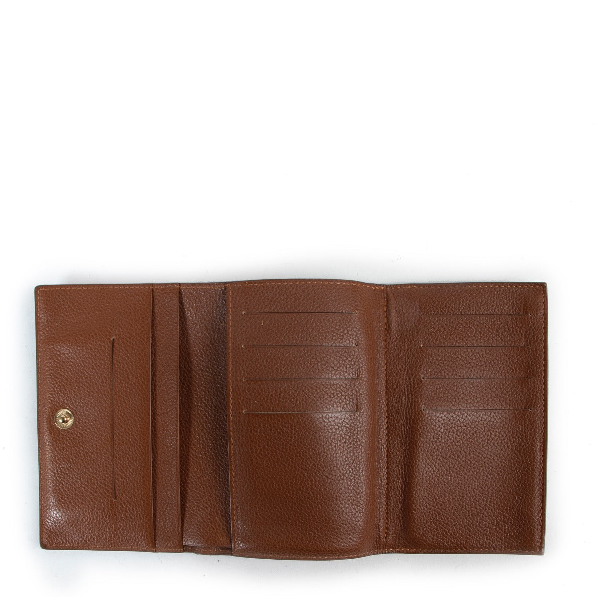 Delvaux Cognac Leather Wallet in good condition on Labellov safe Luxury designer site