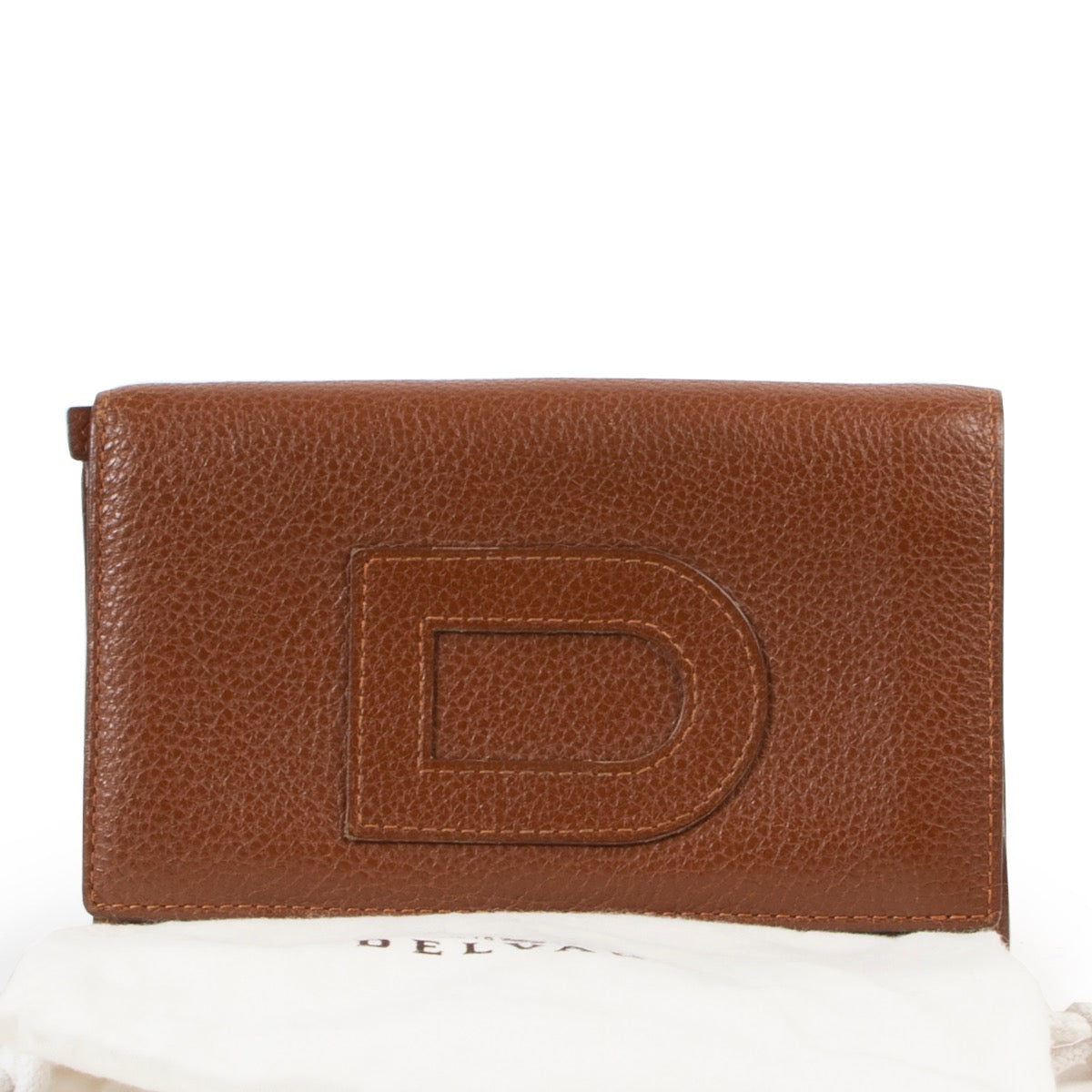 Delvaux Cognac Leather Wallet in good condition on Labellov safe Luxury designer site