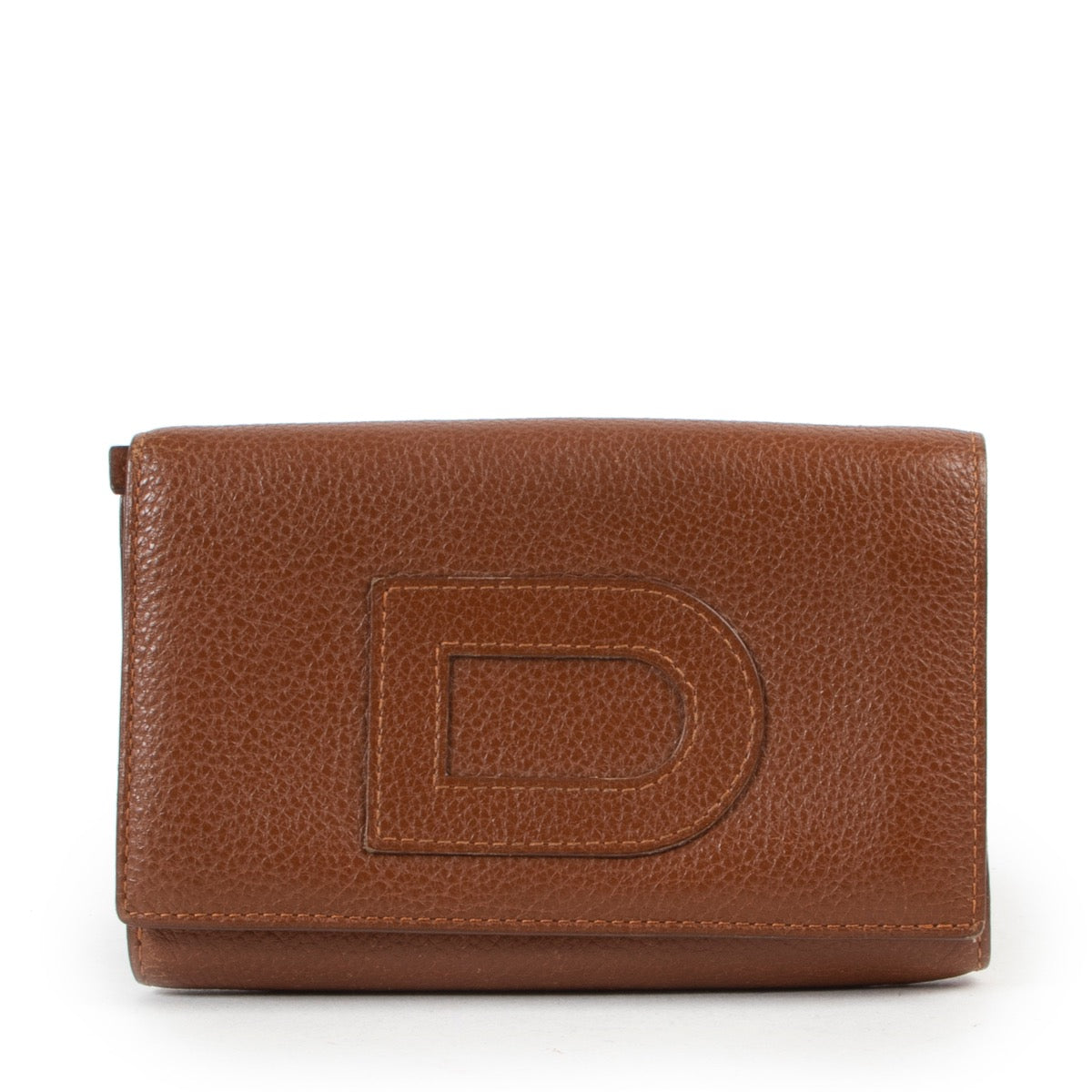 Delvaux Cognac Leather Wallet in good condition on Labellov safe Luxury designer site