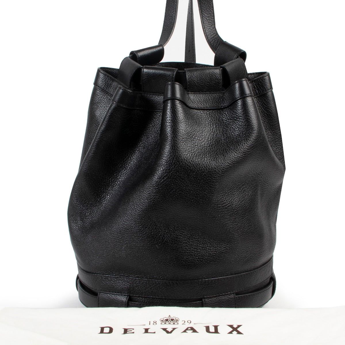 Shop safe online authentic second hand Must Delvaux Black Leather Shoulder Bag in good preloved condition at the right price at Labellov.com.