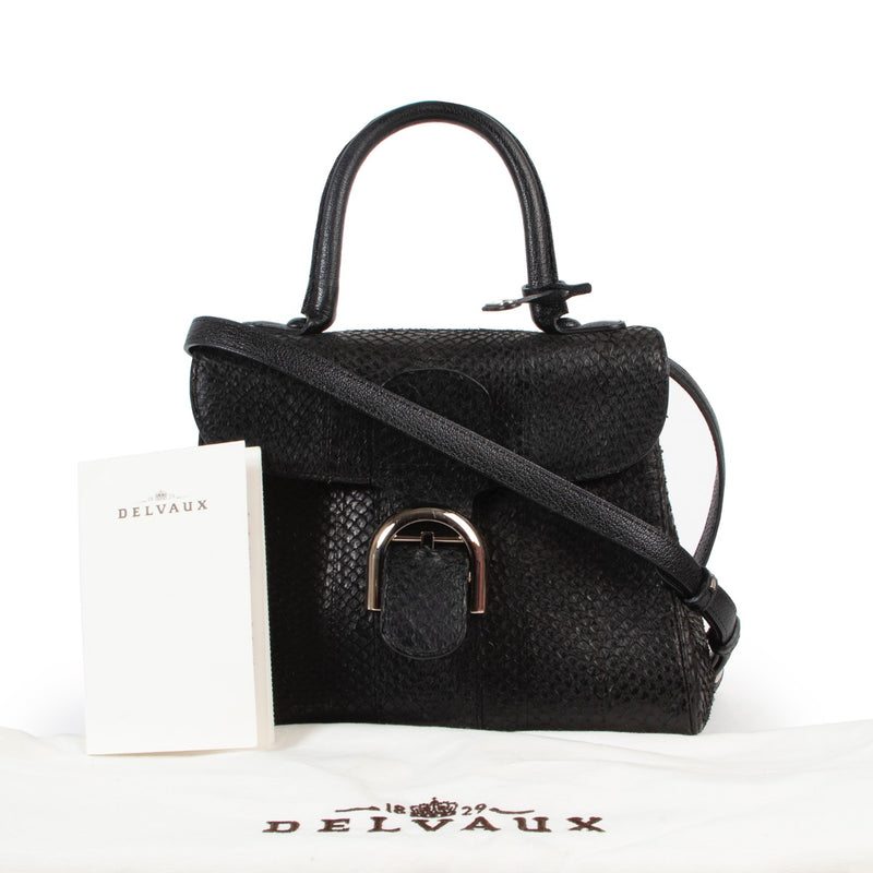 Shop safe online 100% authentic Delvaux Black Python PM Brillant in very good condition at the right price at Labellov in Antwerp.