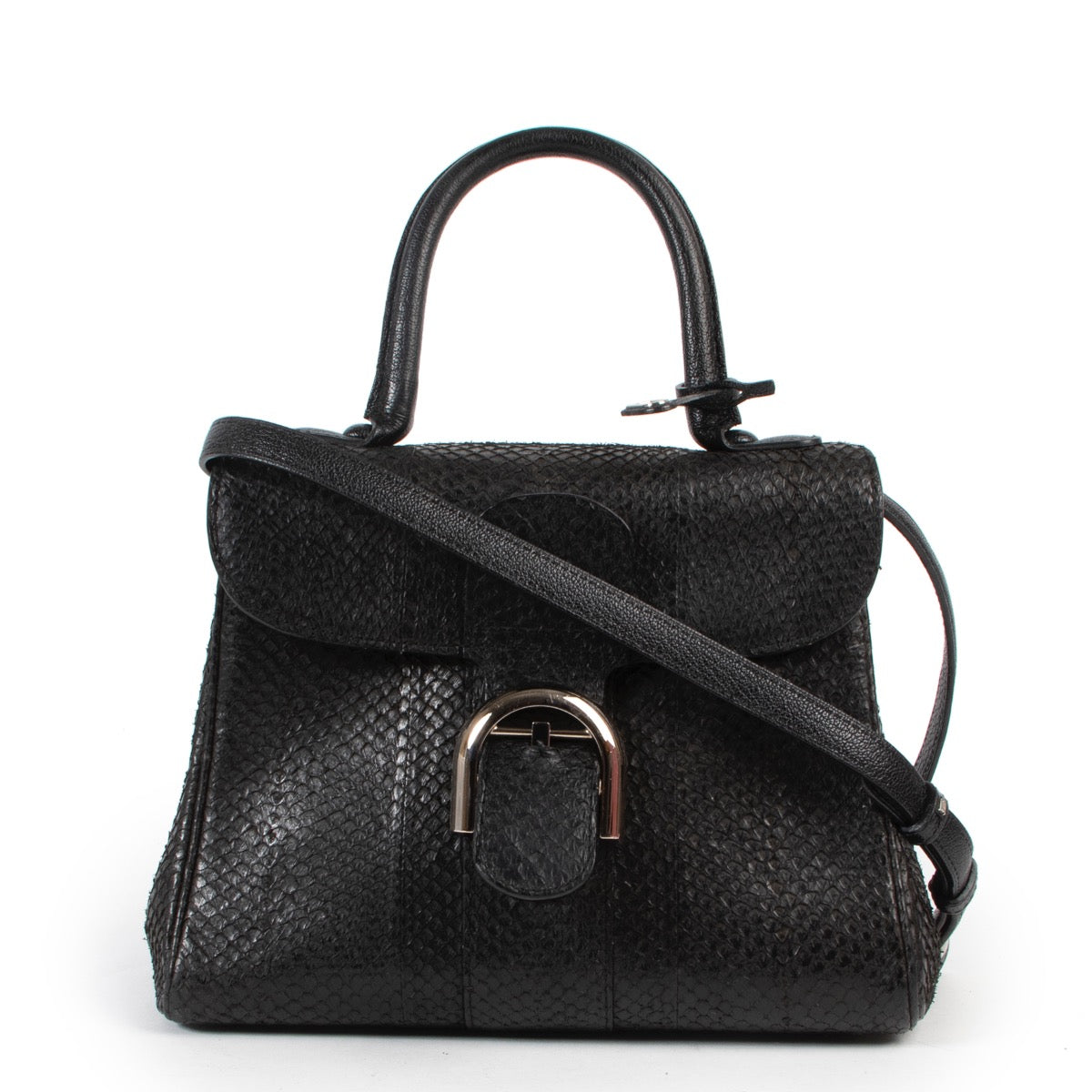 Shop safe online 100% authentic Delvaux Black Python PM Brillant in very good condition at the right price at Labellov in Antwerp.