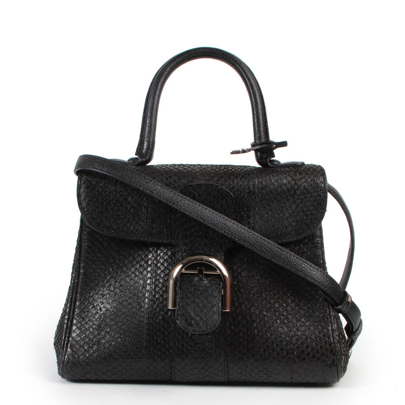 Shop safe online 100% authentic Delvaux Black Python PM Brillant in very good condition at the right price at Labellov in Antwerp.