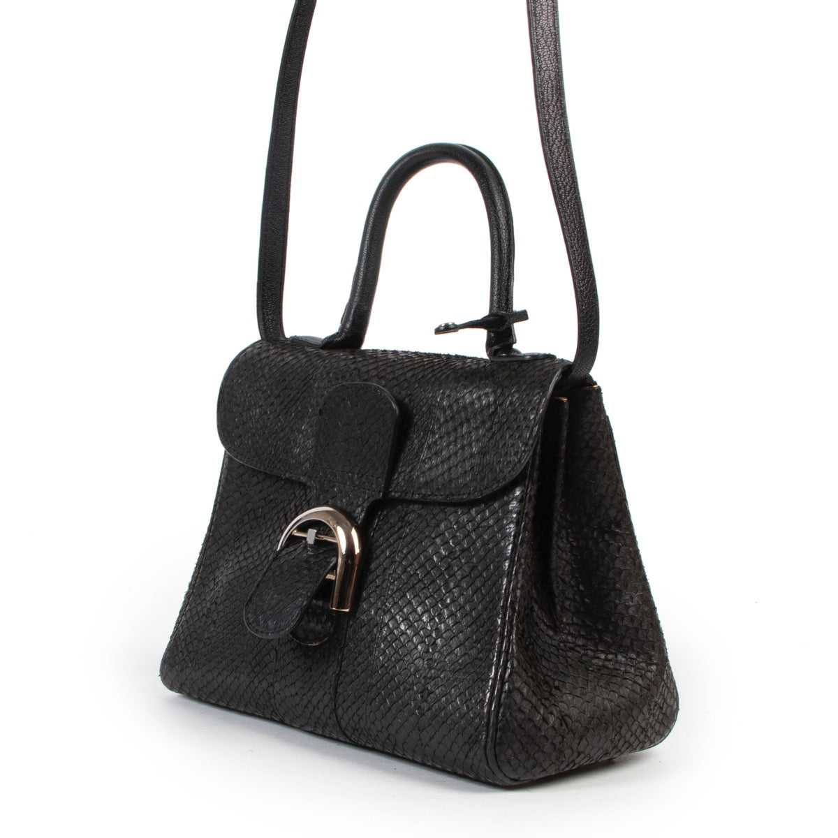 Shop safe online 100% authentic Delvaux Black Python PM Brillant in very good condition at the right price at Labellov in Antwerp.