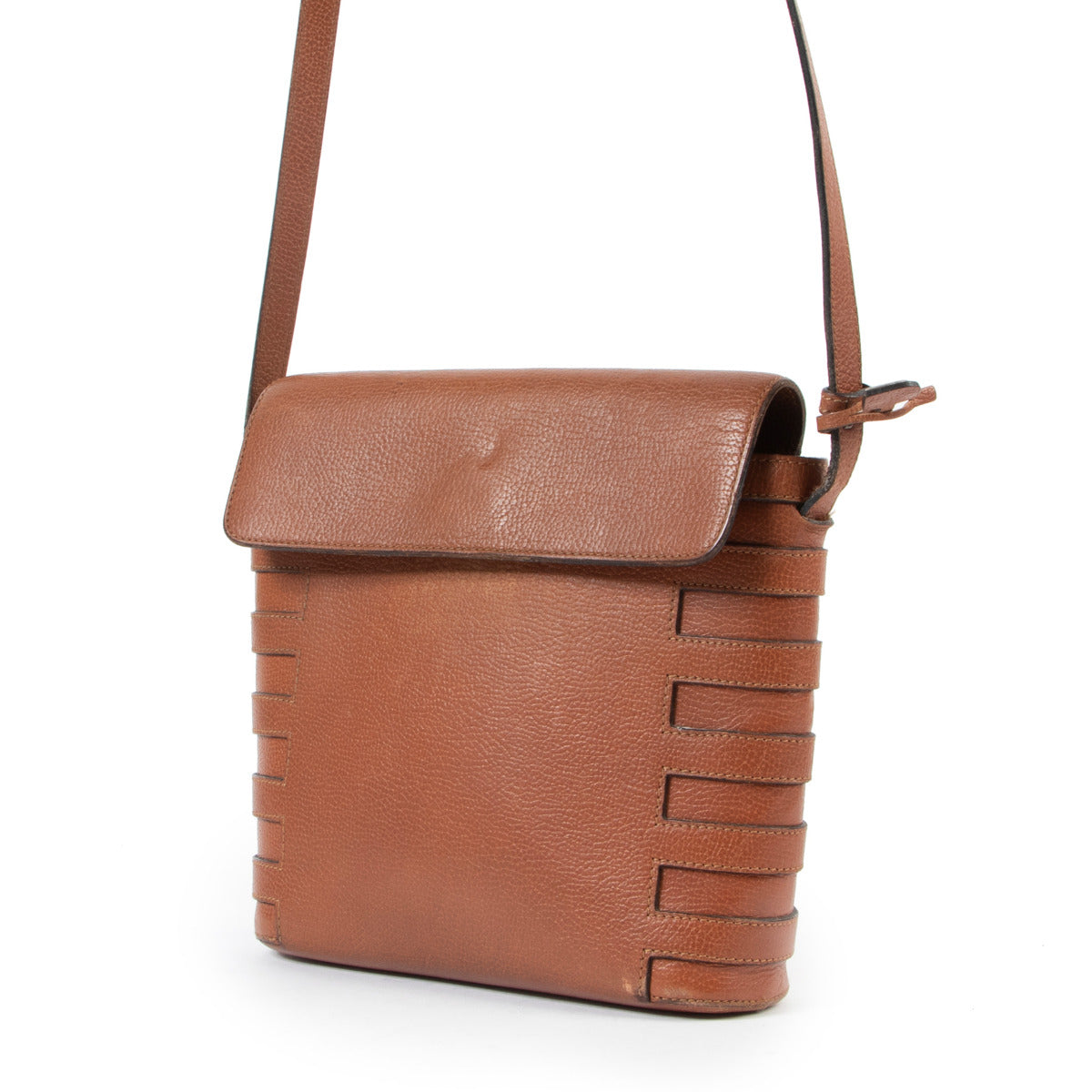 Delvaux Cognac Crossbody Bag