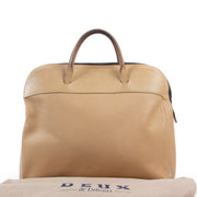Shop safe online 100% authentic second hand Deux De Delvaux Beige Top Handle Bag in preloved condition at the right price at Labellov in Antwerp.