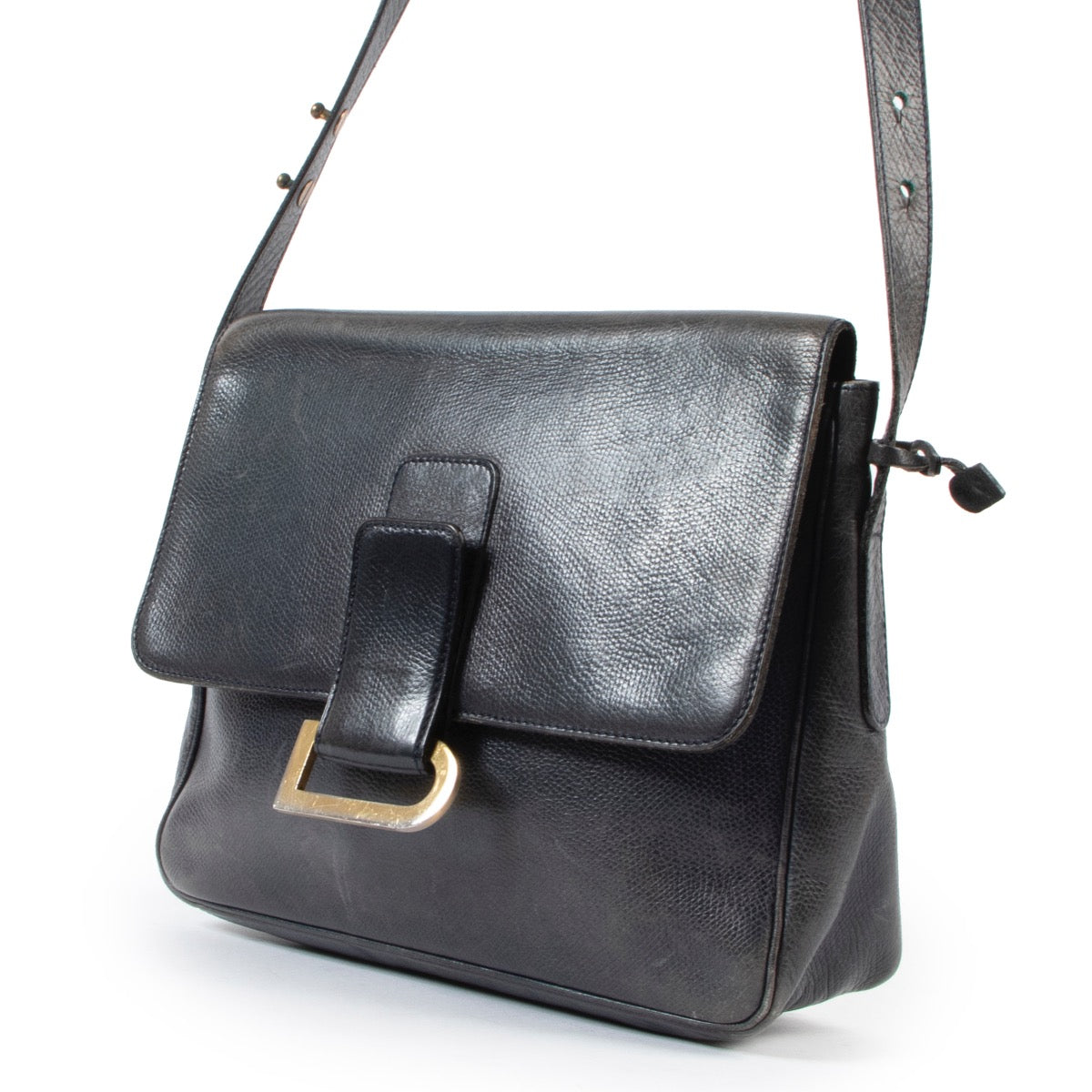 Sac bandoulière Delvaux Poirier bleu vintage