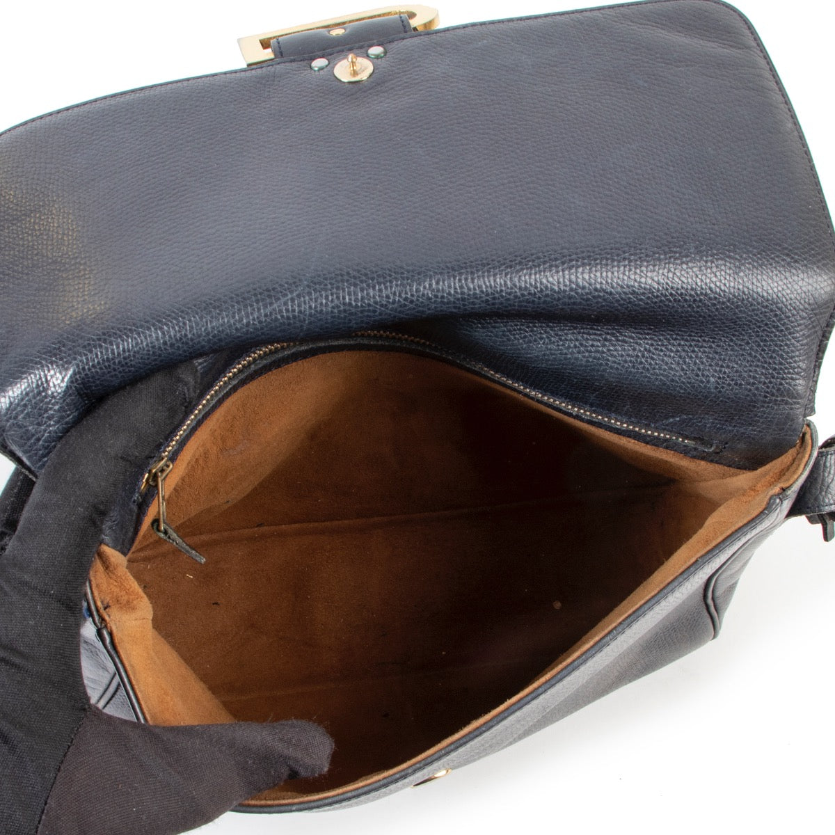 Sac bandoulière Delvaux Poirier bleu vintage
