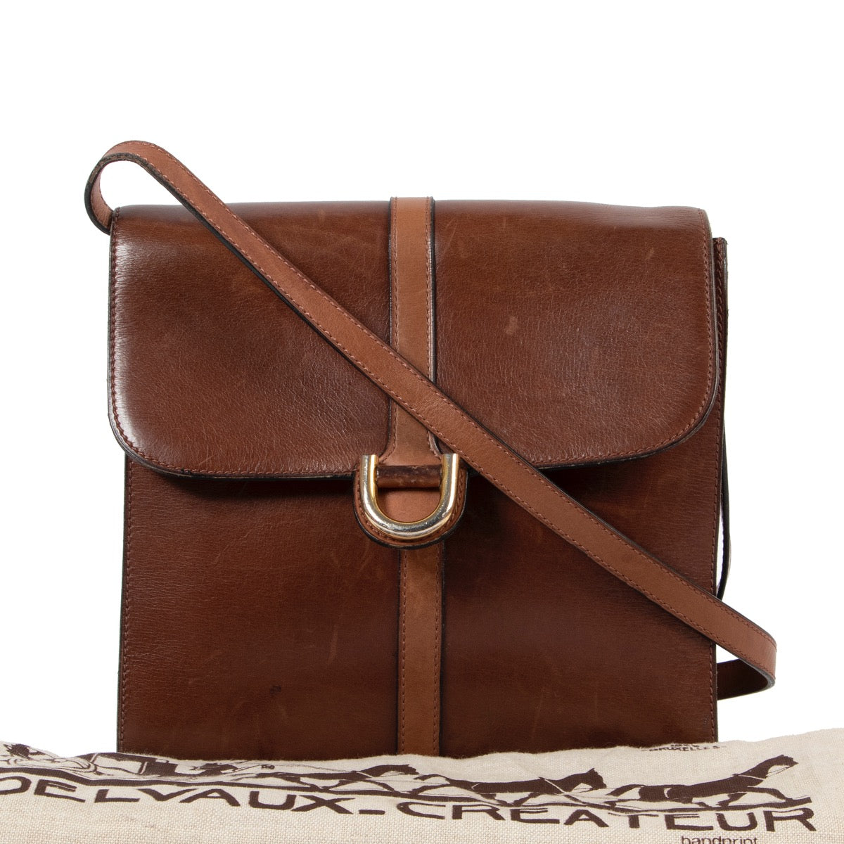 Shop safe online 100% authentic second hand Delvaux Brown Crossbody Bag at the right price at Labellov in Antwerp.