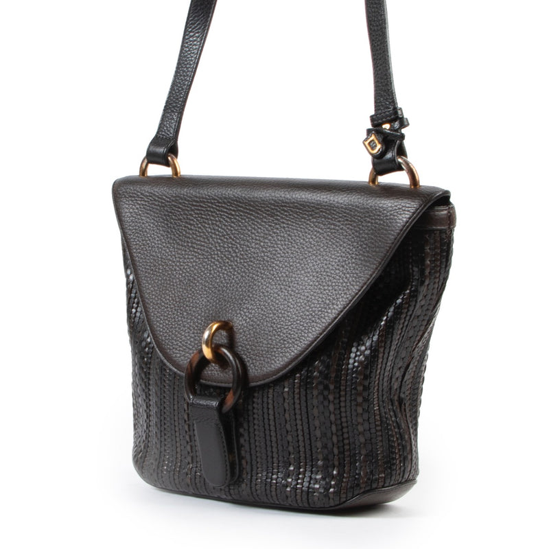 Shop safe online 100% authentic second hand Delvaux Brown Toile De Cuir Shoulder Bag in very good condition at the right price at Labellov in Antwerp.